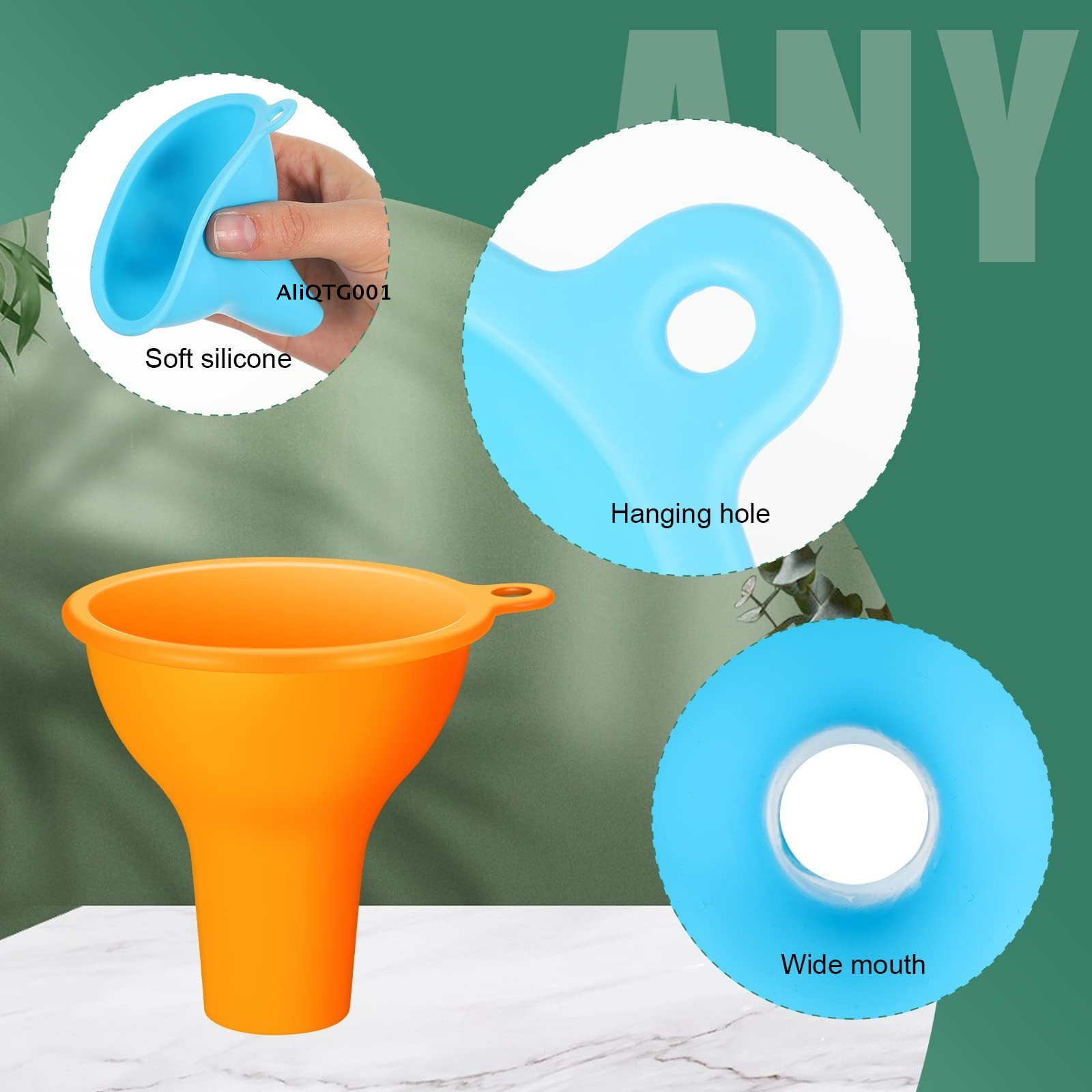 Sauce Squeeze Bottle - 4 Pieces Wide Mouth Funnel Set