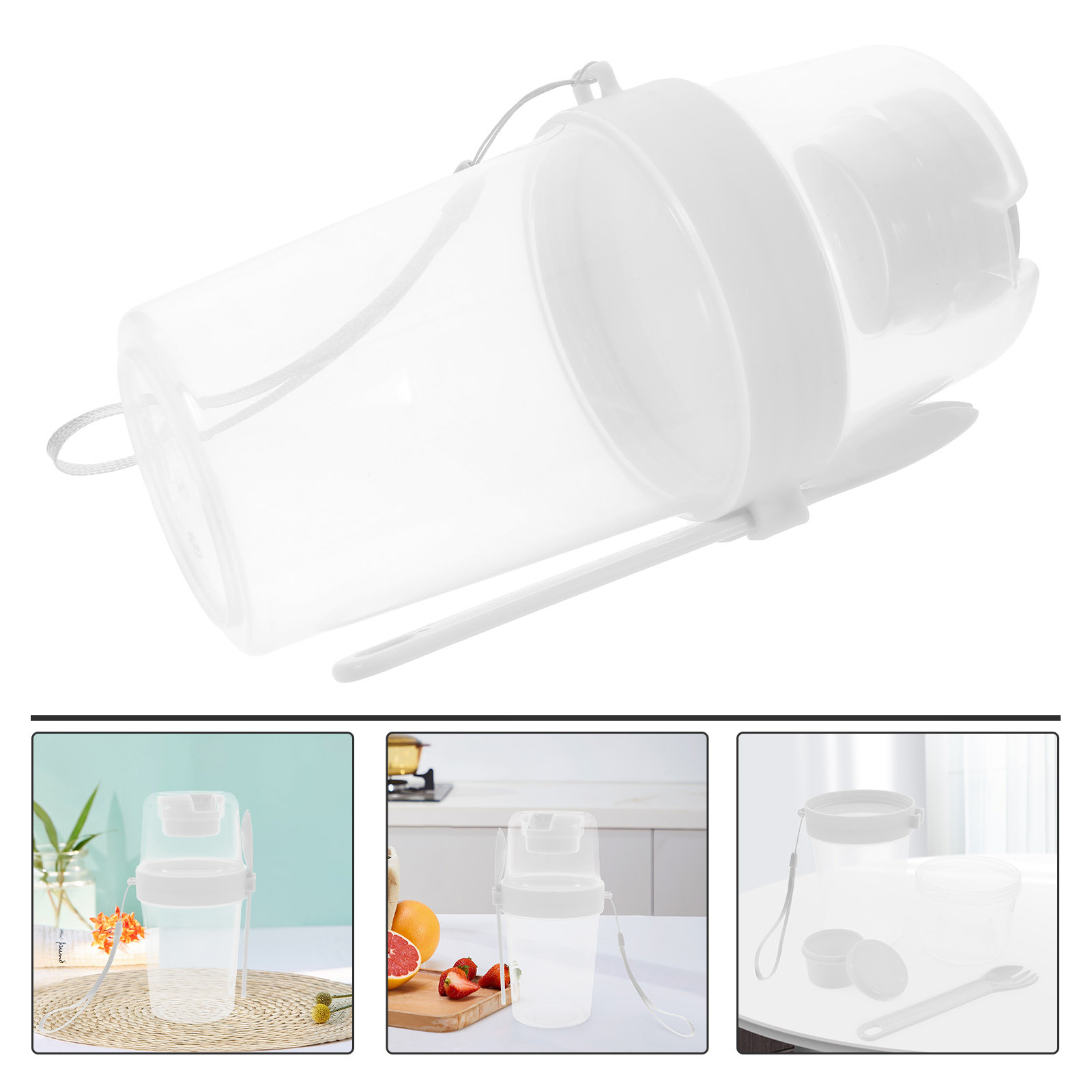 Meal Prep Overnight Oats - 1Set Double Compartment Overnight Oats Jar