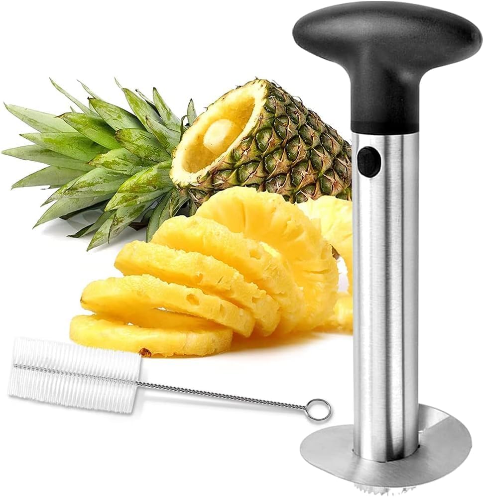 Pineapple Corer Slicer - 3-in-1 Stainless Steel Pineapple Corer, Slicer