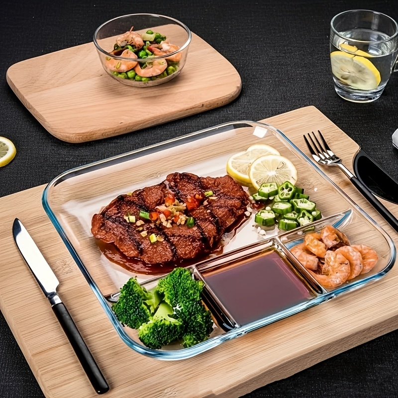 Meal Prep Noodles - 4-Pack Glass Serving Platters with Sauce