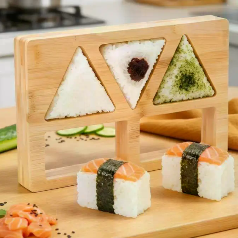 Meal Prep With Rice - 5/6 Holes Riceball Mold Classic Wooden