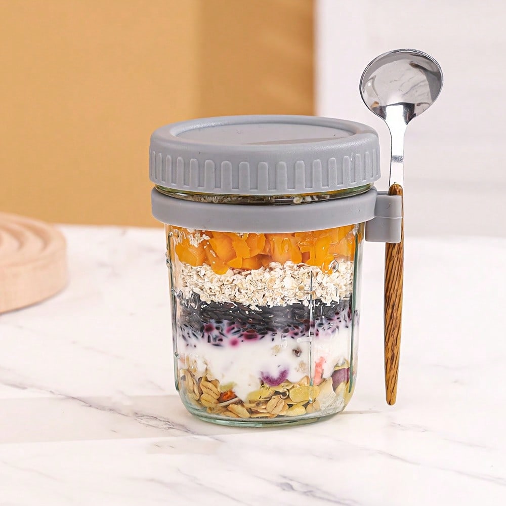 Overnight Oat Jar - Glass Oat Cup, Overnight Oat Jar,