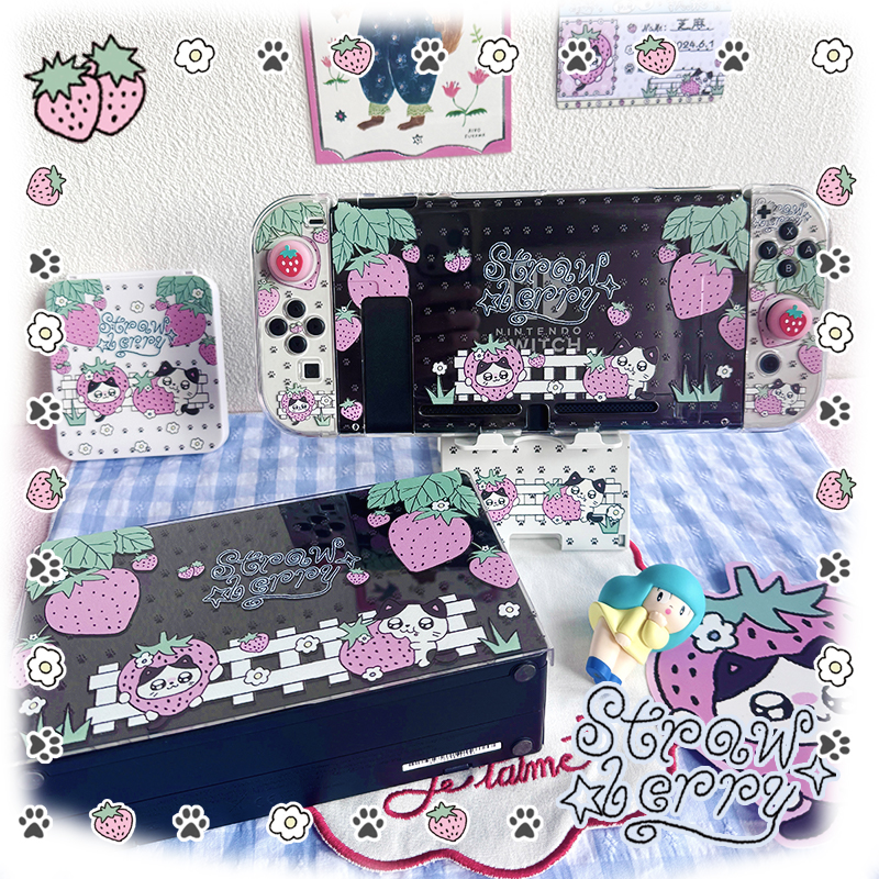 Strawberry Huller - Cute Strawberry Kitten Switch Case for