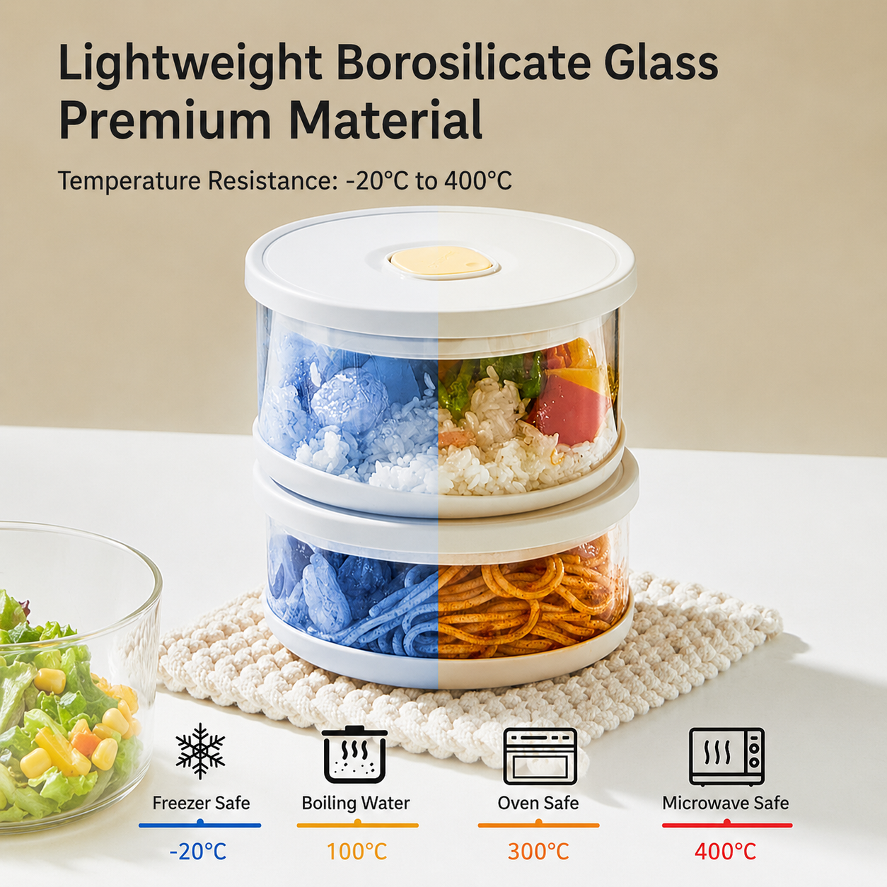 Glass Food Storage Container A - Meal Prep With Rice 리뷰 및 가격