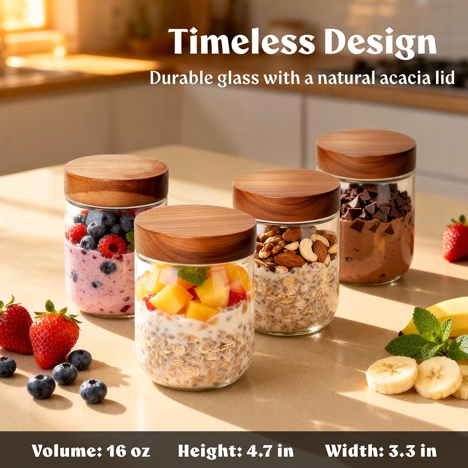 Overnight Oats Containers with - Meal Prep Overnight Oats 리뷰 및 가격