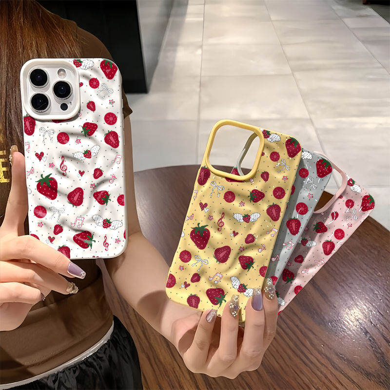 Cute 3D Wrinkle Case For iPhon - Strawberry Huller 리뷰 및 가격