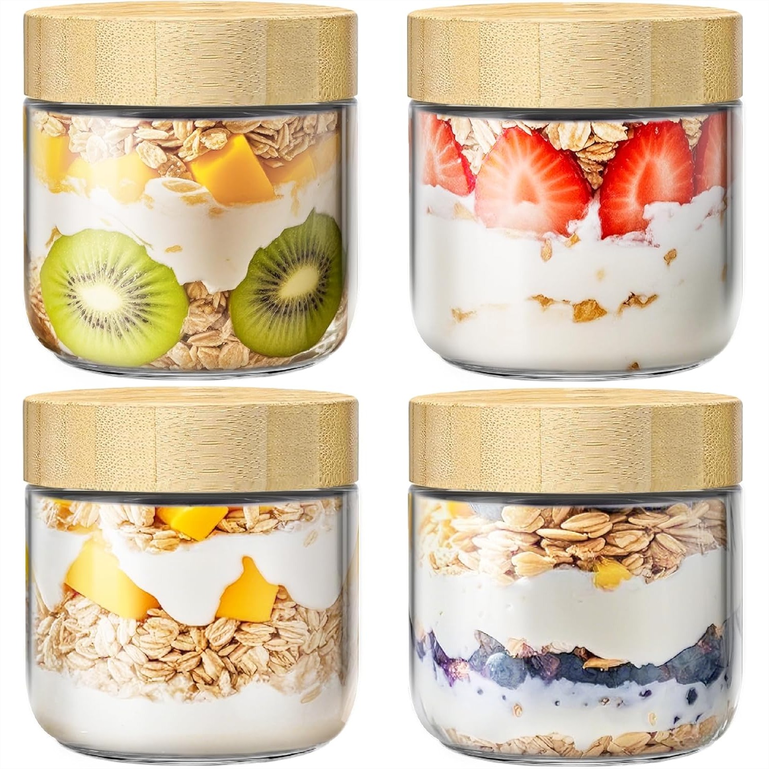 4 Pack 10oz Overnight Oats Con - Meal Prep Overnight Oats 리뷰 및 가격