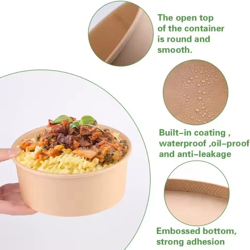 Kraft Paper Round Bowls Dispos - Meal Prep Noodles 리뷰 및 가격
