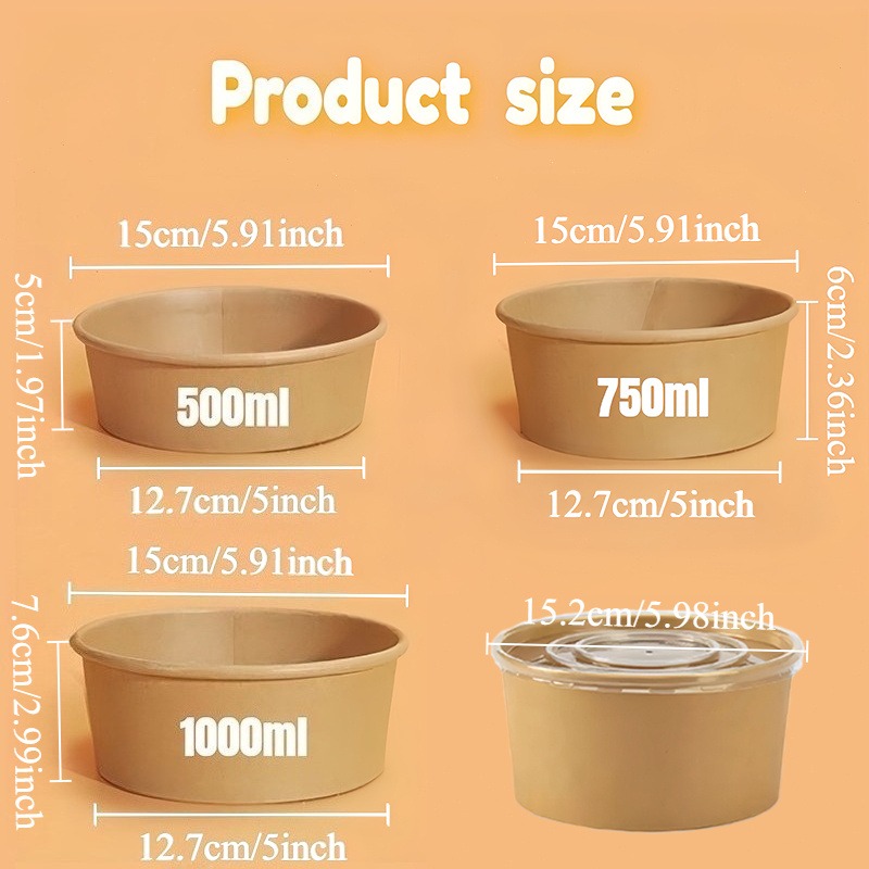 Kraft Paper Round Bowls Dispos - Meal Prep Noodles 리뷰 및 가격