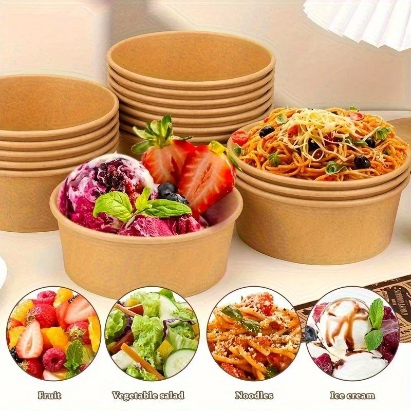 Kraft Paper Round Bowls Dispos - Meal Prep Noodles 리뷰 및 가격