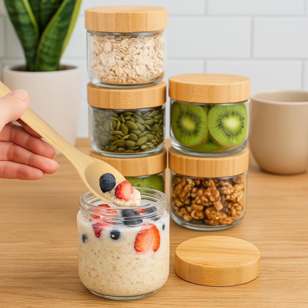 12 Pack 10oz Glass Jars with B - Overnight Oat Jar 리뷰 및 가격