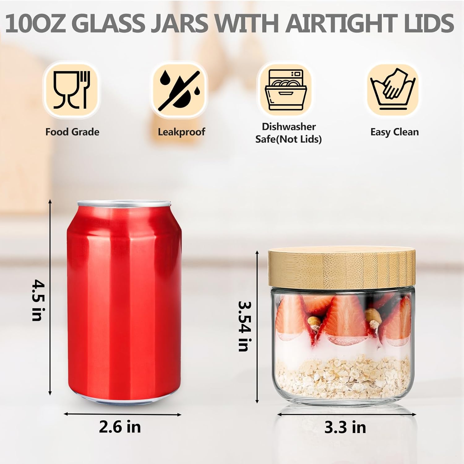 12 Pack 10oz Glass Jars with B - Overnight Oat Jar 리뷰 및 가격