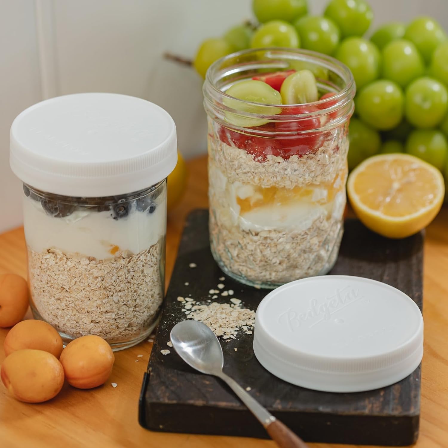 12 Pack 16 oz Wide Mouth Clear - Overnight Oat Jar 리뷰 및 가격