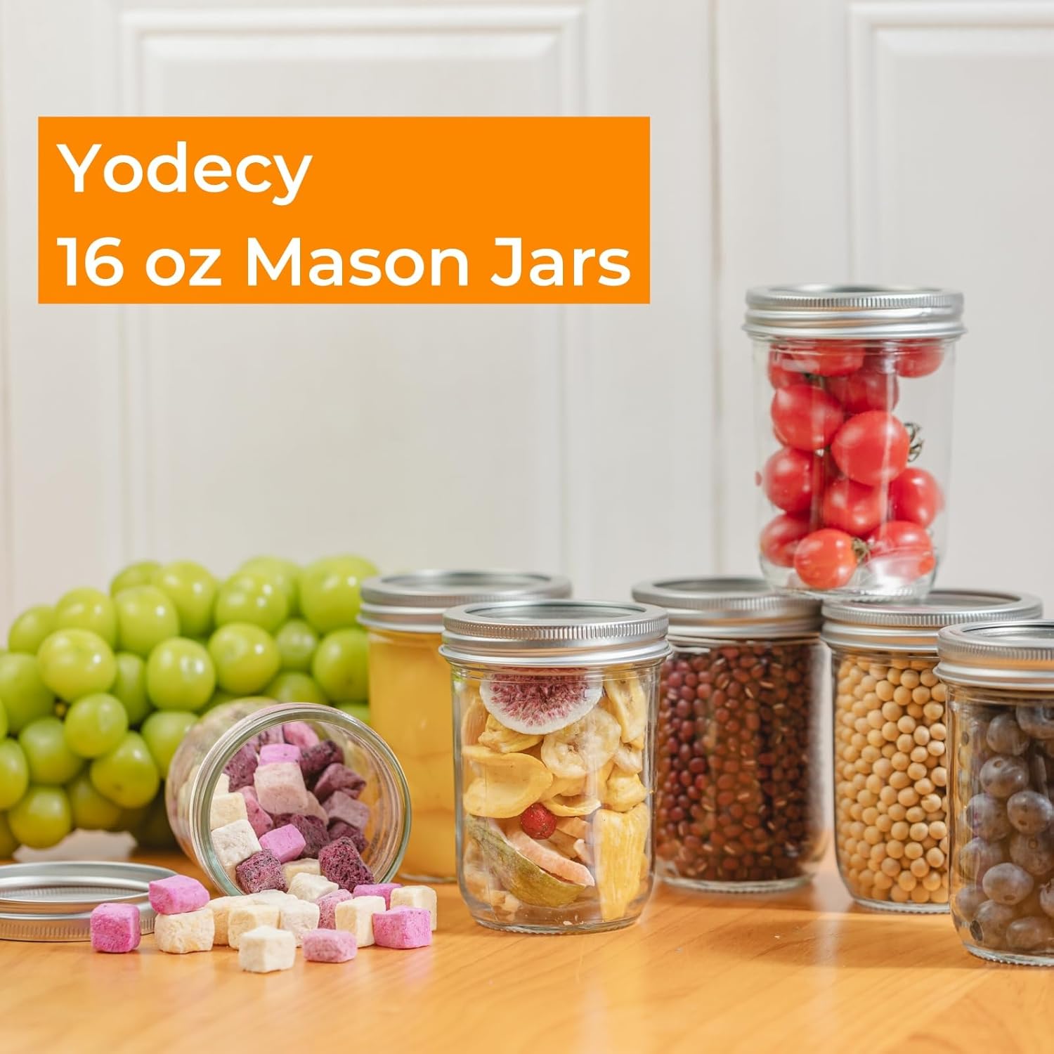 12 Pack 16 oz Wide Mouth Clear - Overnight Oat Jar 리뷰 및 가격