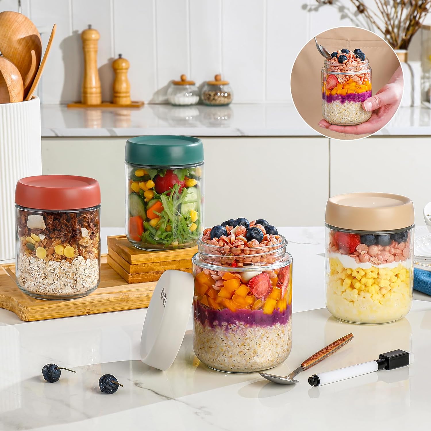 Glass Overnight Oats Container - Meal Prep Overnight Oats 리뷰 및 가격