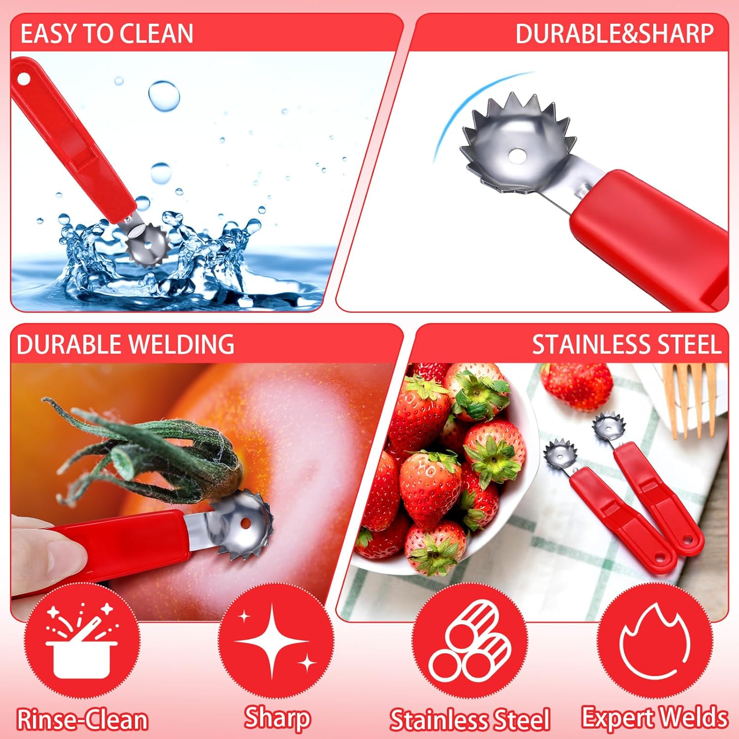4 Pcs Tomato Corer Tool Strawb - Strawberry Huller 리뷰 및 가격