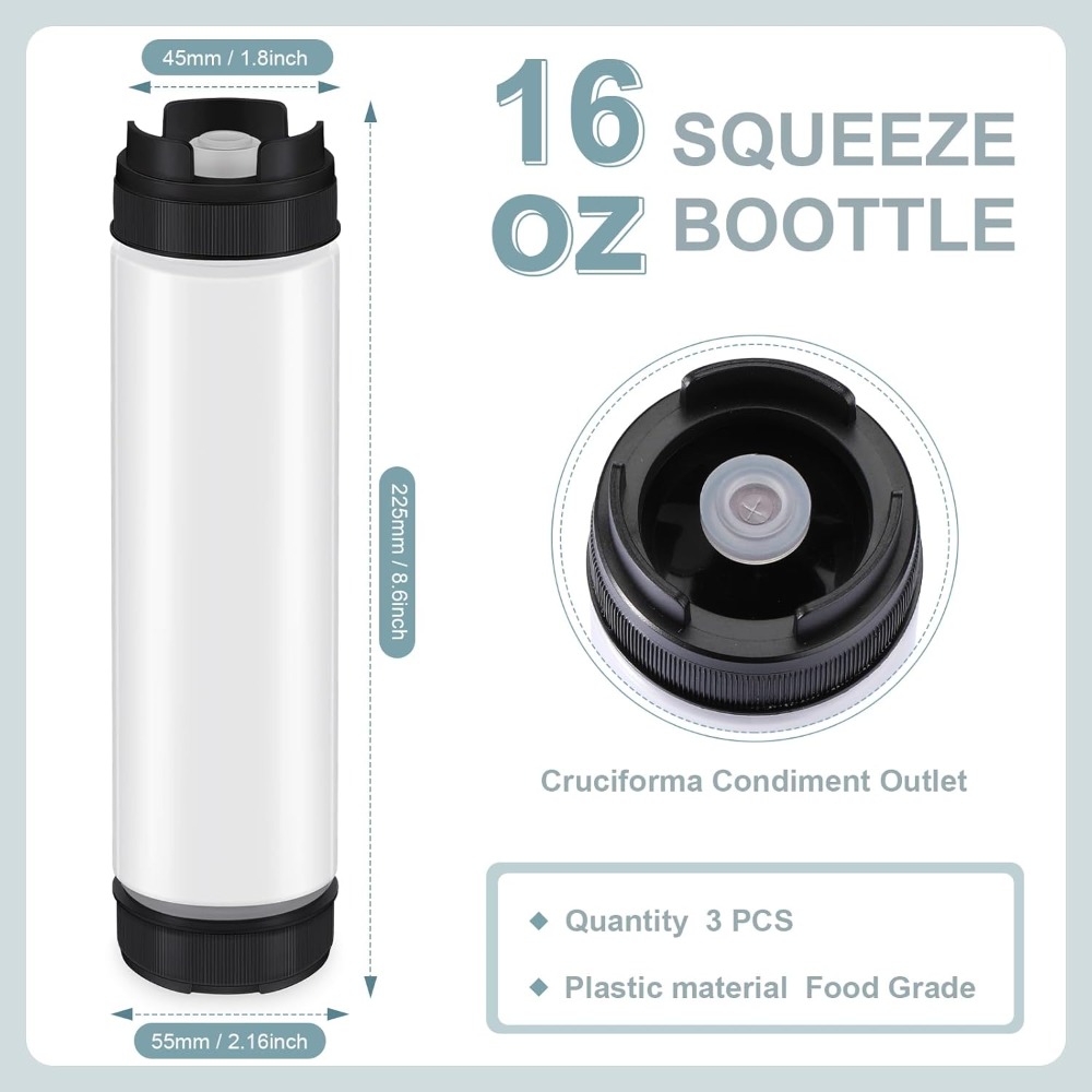 3 Pcs 16 oz Inverted Plastic S - Sauce Squeeze Bottle 리뷰 및 가격