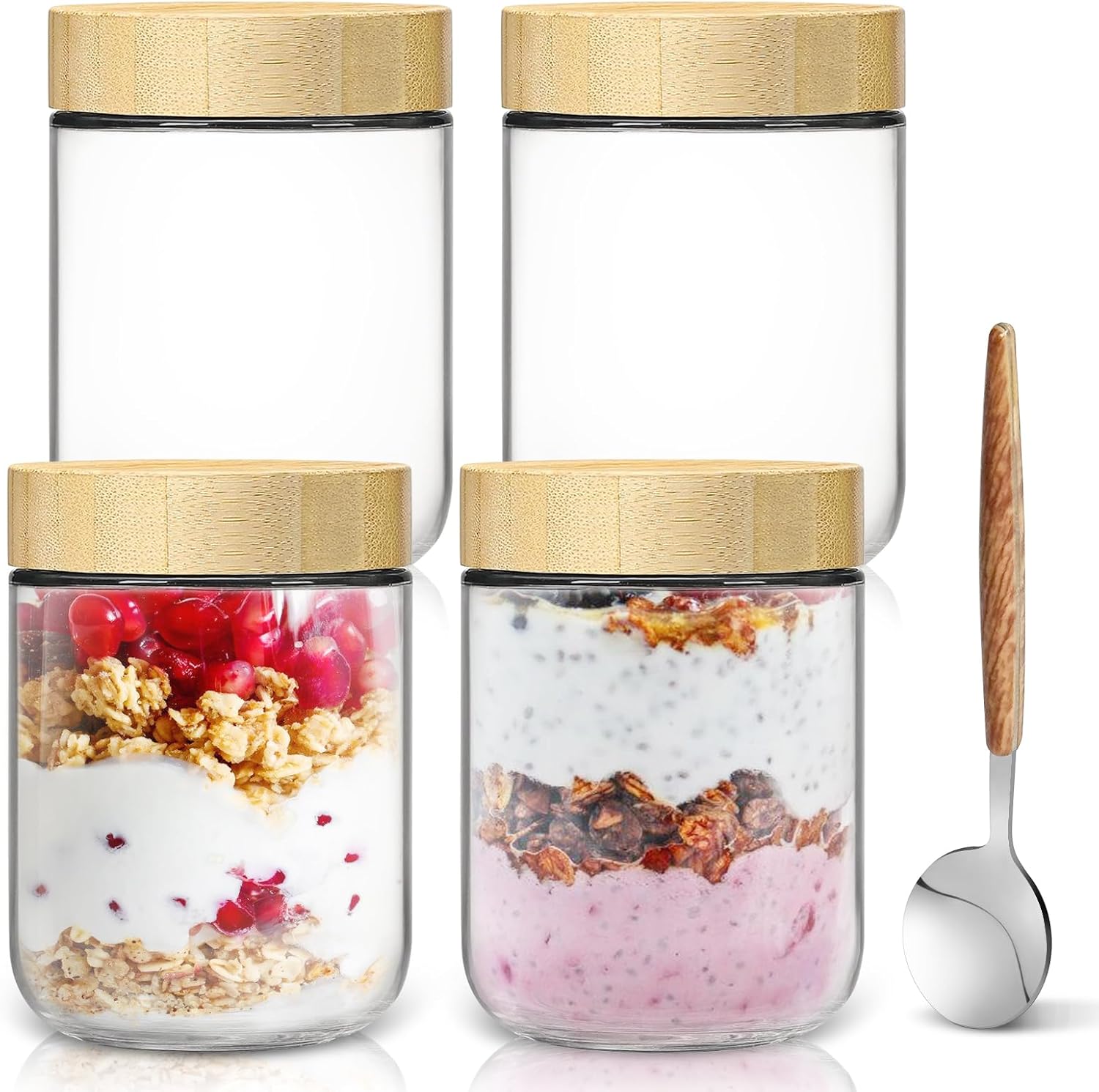 16oz Overnight Oats jars 4 Pac - Meal Prep Overnight Oats 리뷰 및 가격