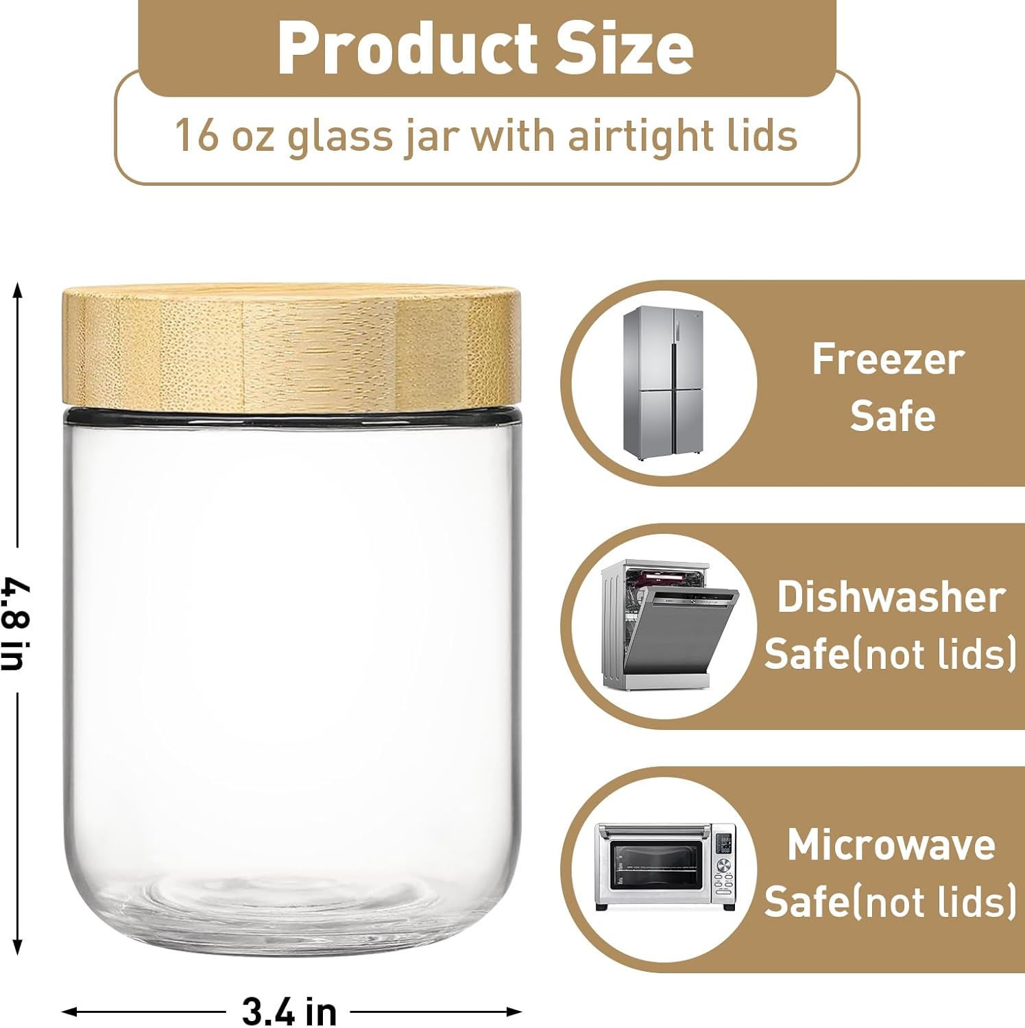 16oz Overnight Oats jars 4 Pac - Meal Prep Overnight Oats 리뷰 및 가격