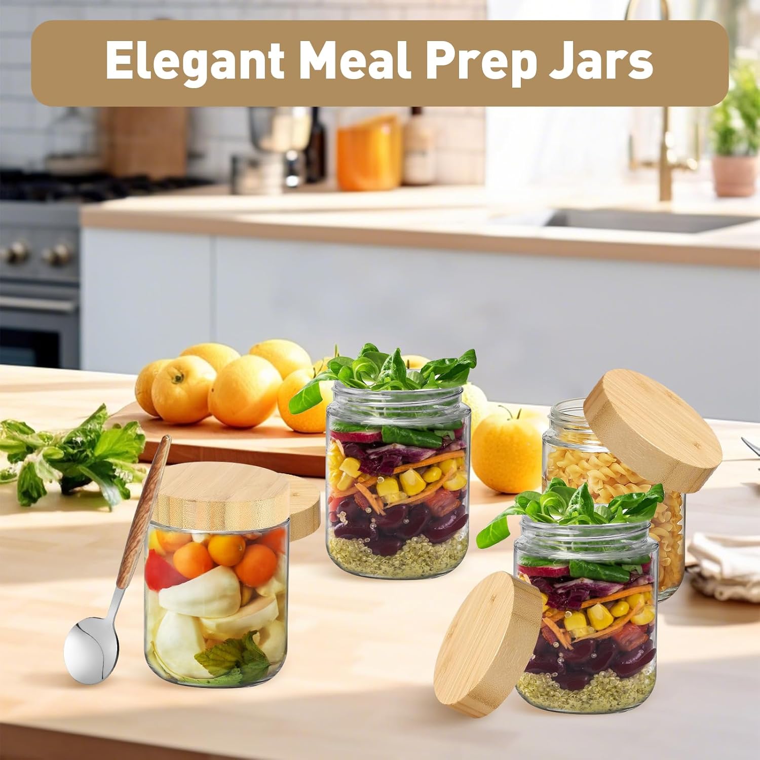 16oz Overnight Oats jars 4 Pac - Meal Prep Overnight Oats 리뷰 및 가격