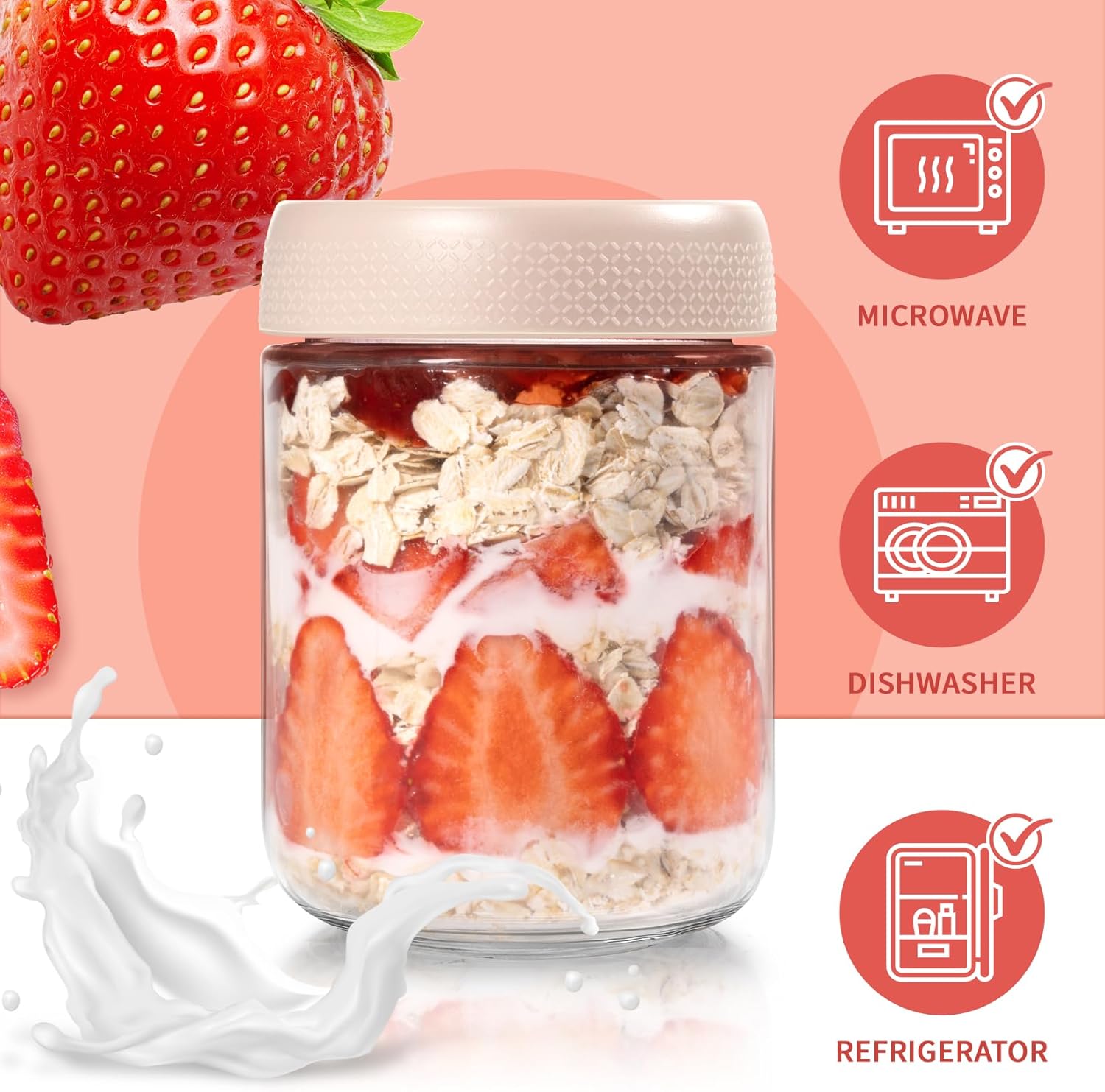 6 Pack 16oz Overnight Oats Con - Meal Prep Overnight Oats 리뷰 및 가격