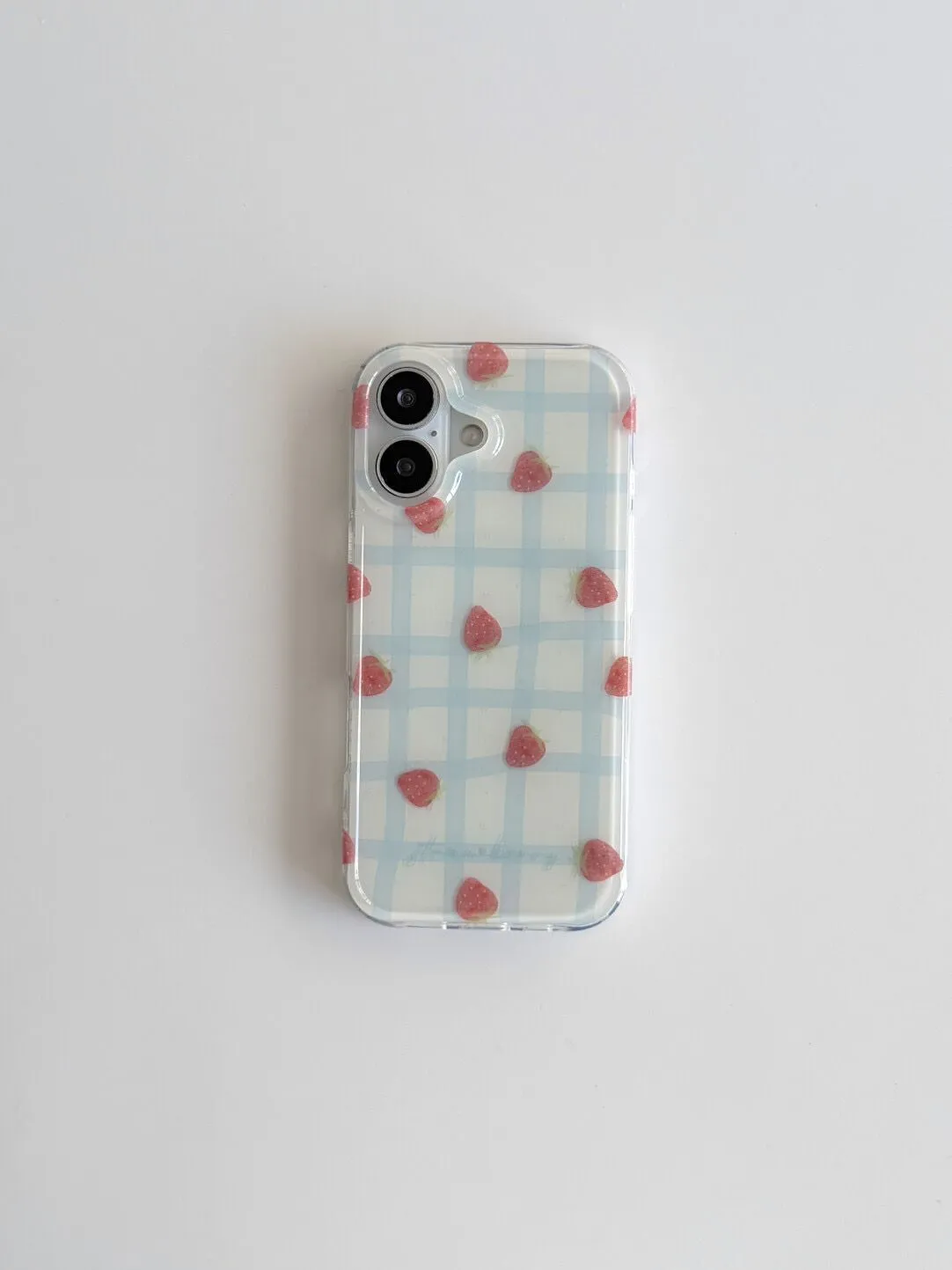 Fresh Blue Grid Pattern Strawb - Strawberry Huller 리뷰 및 가격