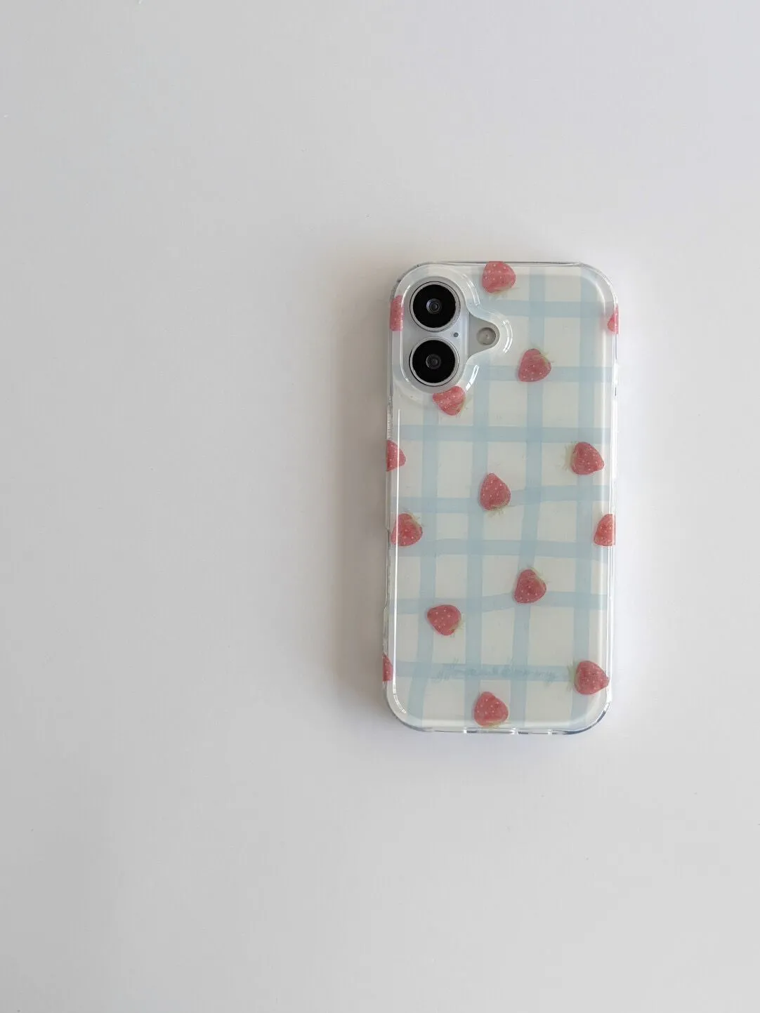 Fresh Blue Grid Pattern Strawb - Strawberry Huller 리뷰 및 가격