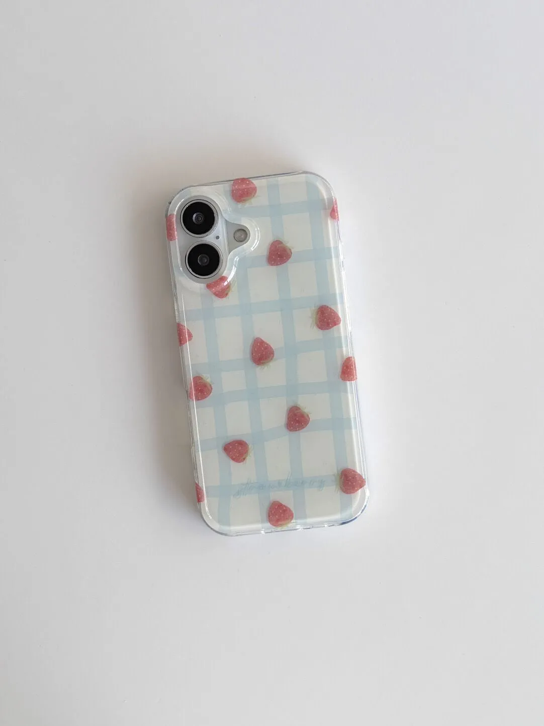 Fresh Blue Grid Pattern Strawb - Strawberry Huller 리뷰 및 가격
