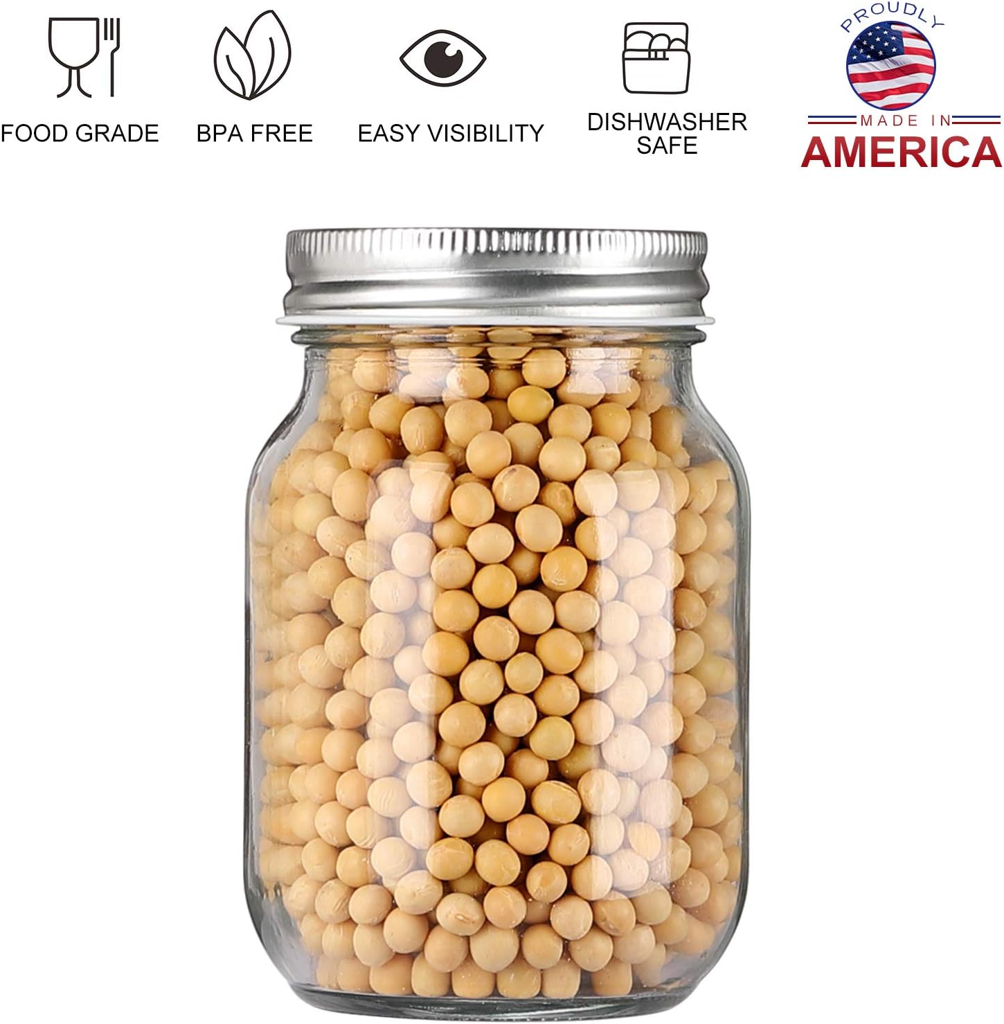 Glass Regular Mouth Mason Jars - Overnight Oat Jar 리뷰 및 가격